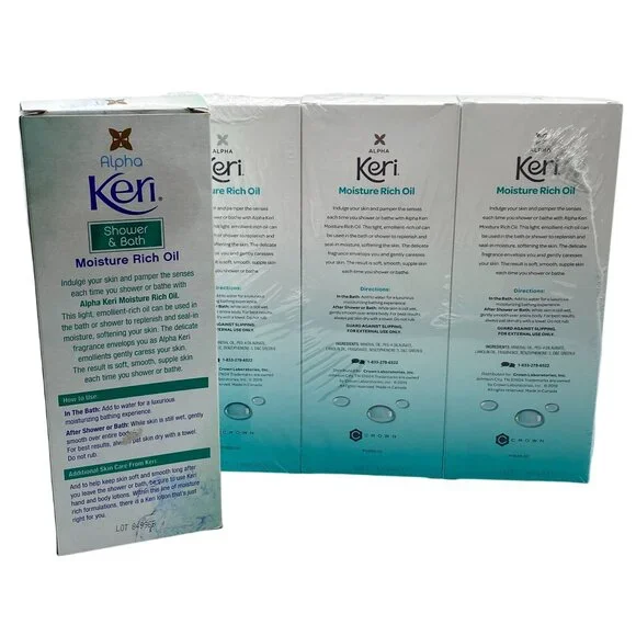 Alpha Keri Shower & Bath Moisture rich oil 16fl oz lot of three bottles